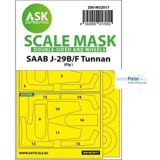 Artscale ASK200-M32017 - SAAB J-29B/F double-sided express masks for Fly