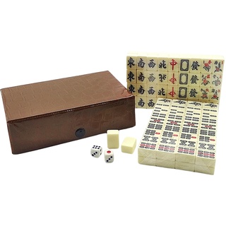Eteslot Mahjong Spiel, Mahjong Brettspiel, Traditionelle Chinesische Spiele Mayong-Spiele Mahjong-Fliesen, 144 Weiß Gravierte Mini-Fliesen, Geschenke Im Chinesischen Stil Für Partyspiele
