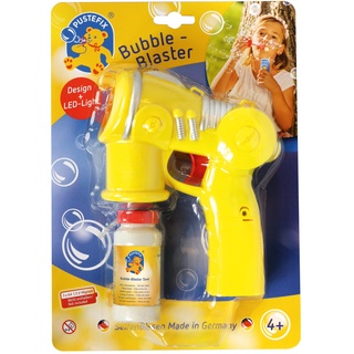 PUSTEFIX Bubble-Blaster I 60 ml Seifenblasenwasser I Seifenblasen Spielzeug-Pistole für Kindergeburtstag, Hochzeit & Sommerparty I Bunte Bubbles für Kinder & Erwachsene, mehrfarbig