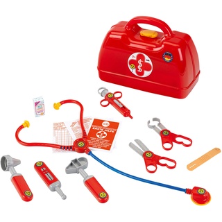 Arztkoffer | Mit Stethoskop, Thermometer, Spritze und vielem mehr | Robuster Koffer mit praktischem Tragegriff | Maße: 24 cm x 11 cm x 19 cm | Spielzeug für Kinder ab 3 Jahren
