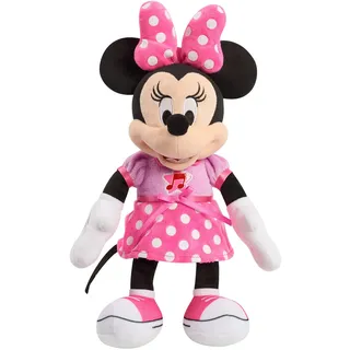 Just Play Disney Junior Mickey Mouse Funhouse Singing Fun Plüschtier mit Licht und Soundeffekten, Minnie Mouse, Kinderspielzeug ab 3 Jahren