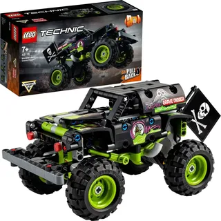 LEGO 42118 Technic Monster Jam Grave Digger Truck - Gelände-Buggy 2-in-1 Set, Spielzeugauto mit Rückziehmotor für Jungen und Mädchen ab 7 Jahren - Beige