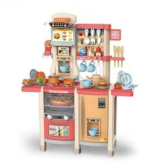 Coemo Spielküche Kunststoff, Kinderküche "Susi" Herd mit glühendem Licht, Sound 65 tlg. Zubehör rot