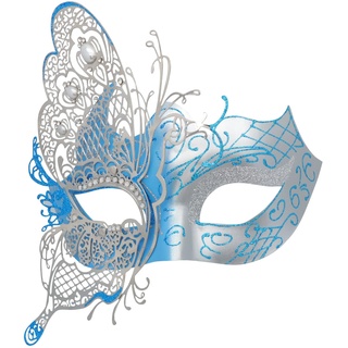 Coddsmz Mysteriöse venezianische Schmetterlings-glänzende Schmetterlings-Dame Masquerade Halloween Mardi Gras Party-Maske (Blau)