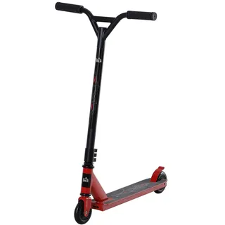 Pro Stunt Scooter Tretroller Freestyle Tricks mit 100mm PU-Rädern für Kinder und Erwachsene Alu Rot