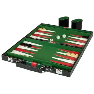 Backgammon in leather case