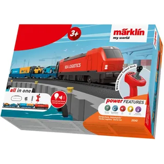 Märklin My World Startpackung Hafenlogistik - Elektrischer Güterzug H0 (55 cm) im Set mit 26 Schienenteilen - Modelleisenbahn mit Fernsteuerung für Kinder ab 3 Jahre