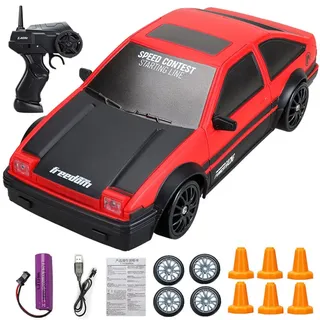 1/24 2,4G 4WD Drift RC Auto On-Road Fahrzeuge RTR-Modell Ferngesteuerte Auto, Rot