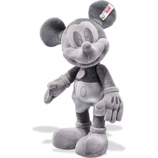 Steiff 355936 Disney Micky Maus D100 Platinum, dunkelgrau, Baumwollsamt, 31 cm, dunkelgrau