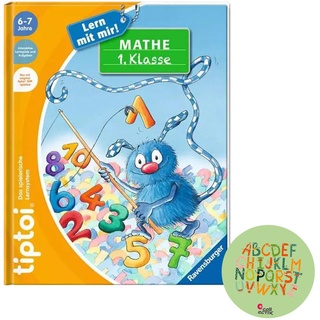 tiptoi Ravensburger Buch | Mathe 1. Klasse - Lern-Spiel-Abenteuer + ABC Buchstaben Sticker von Collectix - Mathematik, rechnen, Schule