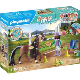 Playmobil® Konstruktions-Spielset Zoe & Blaze mit Turnierparcours (71355), Horses of Waterfall, (67 St), teilweise aus recyceltem Material bunt