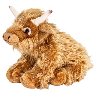 Uni-Toys Kuscheltier Schottisches Hochlandrind - Länge 25 cm - Kuh, Plüsch-Rind, Plüschtier, zu 100 % recyceltes Füllmaterial