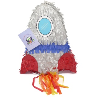 Nislai® Rakete Rocket Pinata | ideal für die Rakete Weltraum Party | Pinata Kinder Geburtstag | Pinata Geschenk | Astronaut Party | großer Spaß zum Schlagen | u. 40x30x10 cm