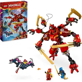 LEGO NINJAGO Kais Ninja-Kletter-Mech Set, Ninja-Spielzeug mit baubarer Actionfigur und 4 Mini-Figuren, Abenteuer-Set für Kinder, Geschenk zum Gebu... - Beige