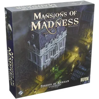 Fantasy Flight Games Mansions of Madness: Streets of Arkham 2nd Ed Exp. Brettspiel, ab 14 Jahren, für 1–5 Spieler, 120–180 Minuten Spieldauer