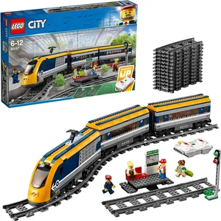 LEGO 60197 City Personenzug mit batteriebetriebenem Motor, ferngesteuertes Set mit Bluetooth-Verbindung, Schienen und Zubehör - Beige