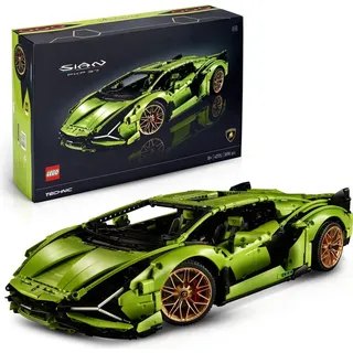 LEGO Technic Lamborghini Sián FKP 37 Rennauto, Modellbausatz für Erwachsene, Geschenkidee zum Geburtstag für Männer oder Frauen, Sammlerstück ... - Grün/Schwarz