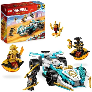 LEGO 71791 NINJAGO Zanes Drachenpower-Spinjitzu-Rennwagen, Spielzeug für Kinder ab 7 Jahren, Jungen & Mädchen, Fahrzeug-Bausatz mit Spinnfunktion und 4 Minifiguren