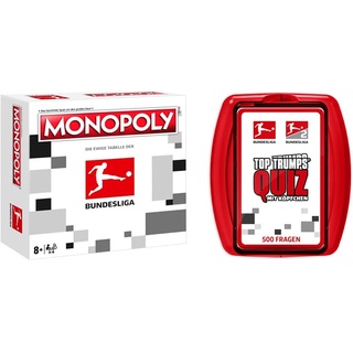 Monopoly - Bundesliga Edition - Bundesliga Fanartikel - Alter 8+ - Deutsch & TOP TRUMPS Quiz - Bundesliga Edition - Fußball-Quiz - Alter 6+ - Deutsch