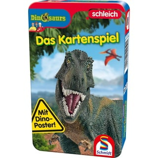 Schmidt Spiele 51450, Dinosaurs, Reisespiel, Bring Mich mit Spiel in der Metalldose, bunt