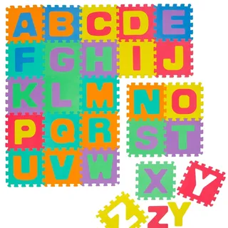 LittleTom Baby Puzzlematte Spielmatte 30 x 30 cm Bunt 26 Stück mit Alphabet A-Z