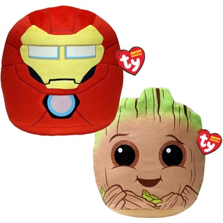 TY Groot & Iron Man Marvel Avengers Squish a Boo 10 Zoll Multipack - Squishy Beanie Baby Weiche Plüschspielzeuge - Sammelbare Kuschelige Gefüllte Teddybären