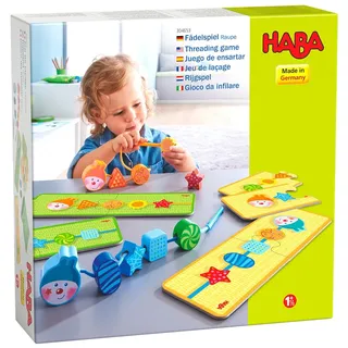 HABA Unisex Lernspielzeug Fädelspiel Raupe 1er Pack