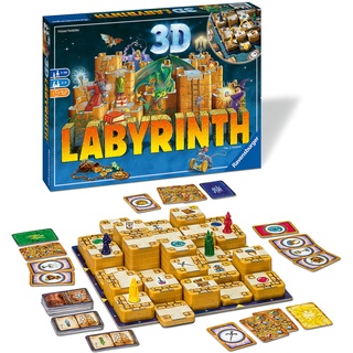 Ravensburger 3D Labyrinth - Moving Maze Family Board Game for Kids & Adults Age 7 Years Up - 2 to 4 Players