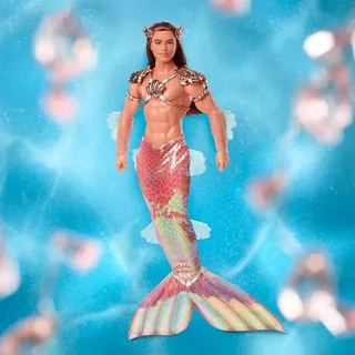 Barbie Signature King Ocean Ken Merman Puppe (30,5 cm, langes, br nettes Haar)