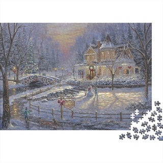 Weihnachtspuzzle 1000 Teile Castle in The Snow,1000pcs (75x50cm) Puzzles Für Erwachsene Klassische Puzzles 1000 Teile Erwachsene Puzzles