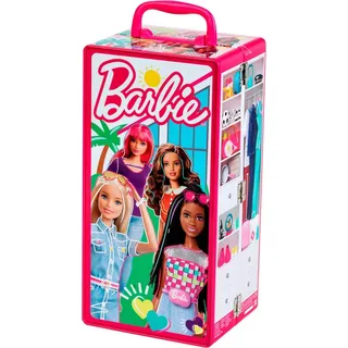 Klein Puppenkleiderschrank Barbie Schrankkoffer bunt