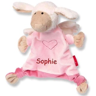 Sigikid Schmusetuch Schutzengel rosa mit Namen Bestickt Baby Geschenk zur Geburt Schnuffeltuch