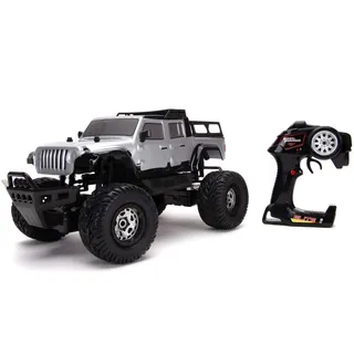 Jada Toys 253209005 Fast & Furious Jeep Gladiator, RC, ferngesteuertes Auto, 4x4, Allradantrieb, Turbo, USB Ladefunktion, inkl. 2-Kanal Fernsteuerung, Maßstab 1:12, Silber, ab 8 Jahren