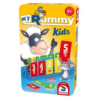 Schmidt-Spiele Kartenspiel 51439 MyRummy Kids, ab 5 Jahre, Metalldose, 2-4 Spieler