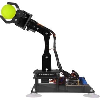 Adeept 5-DOF Roboterarm-Set, 5 Achsen, Roboter, kompatibel mit Arduino IDE, programmierbar, DIY-Codierung, STEM-Robotikarm mit OLED-Display-Verarbeitungscode und PDF-Anleitungen – Schwarz