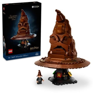 LEGO Harry Potter Sprechender Sortierhut, Hogwarts-Hut mit 31 zufälligen Sounds, Harry Potter Bauset ab 18 Jahren, Halloween-Themen-Geschenk für Erwachsene, Frauen & Männer, 76429