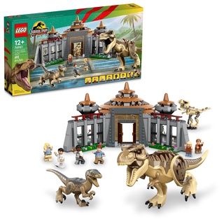 LEGO Jurassic Park Visitor Center: T. rex & Raptor Attack 76961 Baubares Dinosaurier-Spielzeug; Jugendliche & Kinder ab 12 Jahren, inklusive Dino-Skelett-Figur, 6 Minifiguren mehr, Mehrfarbig