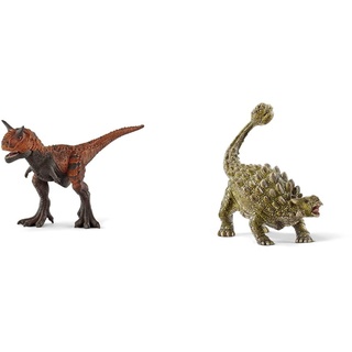 SCHLEICH 14586 Dinosaurs Spielfigur - Carnotaurus, Spielzeug ab 4 Jahren, Bunt & 15023 Dinosaurs Spielfigur - Ankylosaurus