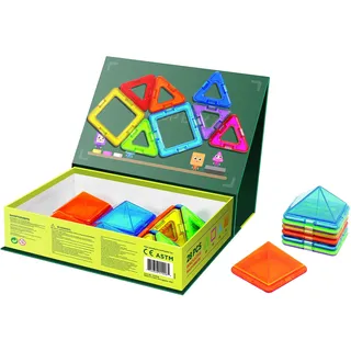 Magformers Pop-Up Box Magnetic Building Blocks Tiles Toy. With Carry Case And Magnetic Lid. The Go-Anwywhere Educational STEM Toy.