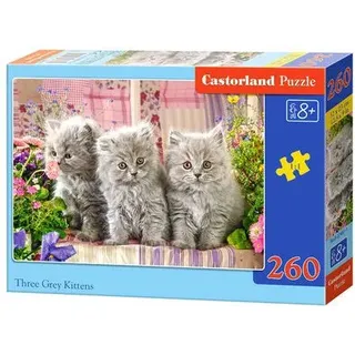 CASTORLAND B-27491-1 Kinderpuzzle 260 Teile Three Grey Kittens