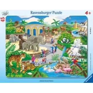 Ravensburger 06661 - Besuch im Zoo, 45 Teile Rahmenpuzzle Rahmenpuzzle, 45 Teile