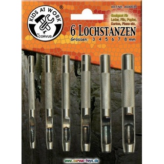 Corvus Spielwerkzeug Lochstanzen Set 3-8mm, 6 Stück