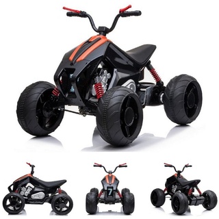 ES-Toys Elektro-Kinderquad Kinder Elektroquad718, Belastbarkeit 30 kg, 2x 12V Elektro Motoren Scheinwerfer bis zu 6 km/h schwarz