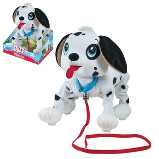 Peppy Pups PEP00200 Peppy Puppies-Dalmatiner-Plüschhund, der an der Leine läuft, Mehrfarbig, M
