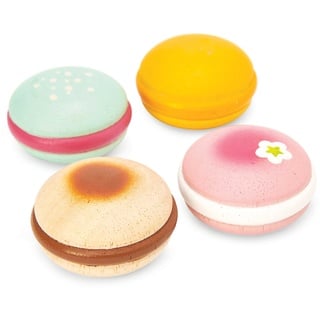 Le Toy Van - TV330 - Pretend Macarons Lernspiel, Spielzeug für Kinder, 2 Jahre, Set mit 4 Macarons mit Geschenkbox, Montessori-Spiel, FSC-Naturholz und Farben auf Wasserbasis