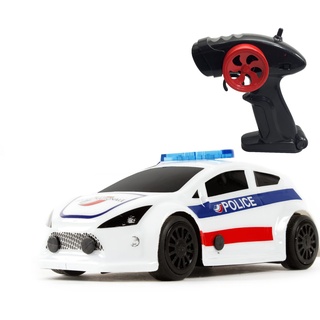 TURBO CHALLENGE - Auto - Polizei - 099627 - Ferngesteuertes Auto - Weiß - 1/16 - Fahrbereit - Wiederaufladbarer Akku und Batterien inklusive - Kunststoff - Ab 8 Jahren