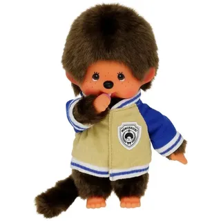 BANDAI - Monchhichi - Plüschtier Monchhichi Teddyjacke - Kultplüschtier der 80er - Kuscheliges 20 cm großes Plüschtier für Kinder und Erwachsene - SE42223