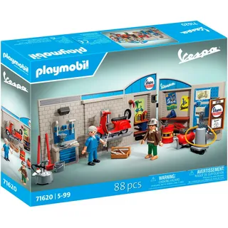 Playmobil® 60s Vespa Garage (71620), Vespa Konstruktions-Spielset, (88 St), Made in Europe bunt