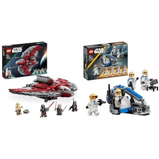 LEGO Star Wars Ahsoka Tanos T-6 Jedi Shuttle Set, baubares Raumschiff-Spielzeug & Star Wars Ahsokas Clone Trooper der 332. Kompanie – Battle Pack, The Clone Wars Spielzeug-Set