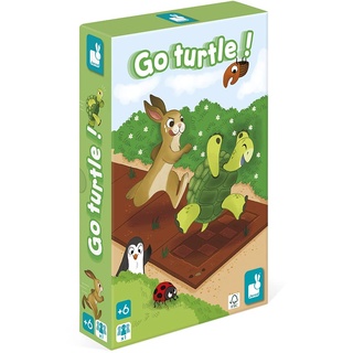 Janod - Go Turtle! - Brettspiel für Kinder - Solitär-Strategiespiel - Thema Hase und Schildkröte - FSC-zertifiziert - ab 6 Jahre, J02629